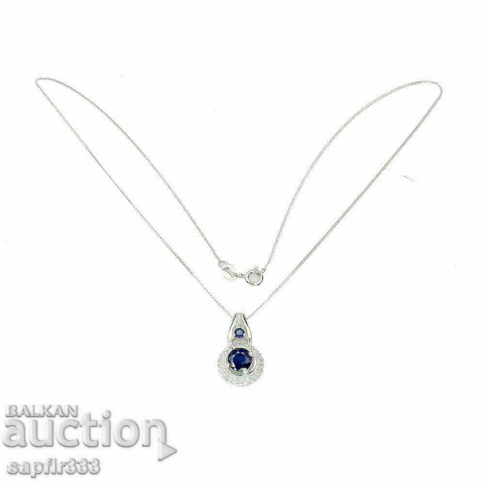 Auction FINE SILVER MEDALLION WITH NATURAL SAPPHIRES AND ZIRCONIA Auction FINE SILVER MEDALLION WITH NATURAL SAPPHIRES AND ZIRCONIA
