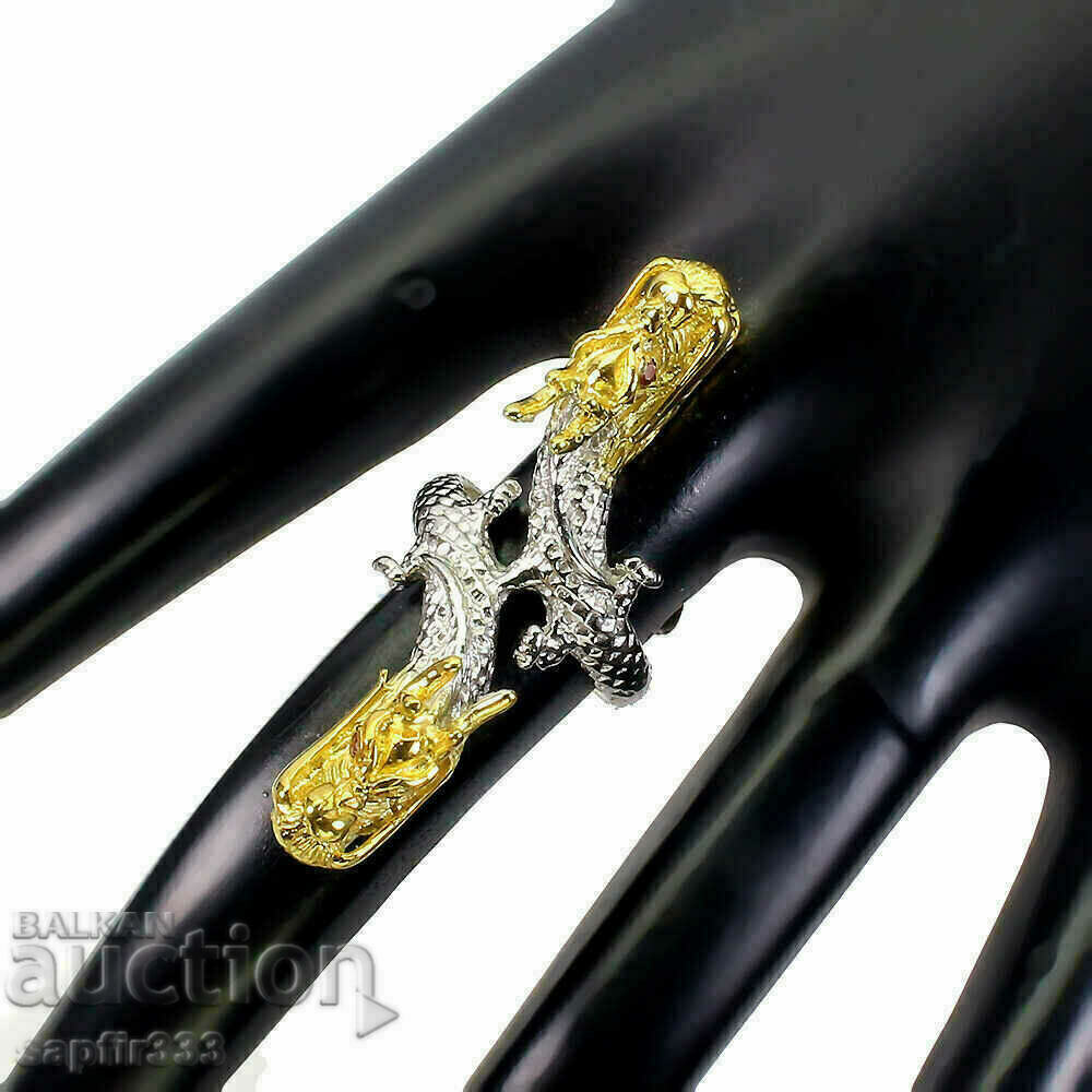 DRAGONS SILVER RING WITH NATURAL ORANGE SAPPHIRES with price 347.00 BGN | € 177.42 DRAGONS SILVER RING WITH NATURAL ORANGE SAPPHIRES with price 347.00 BGN | € 177.42
