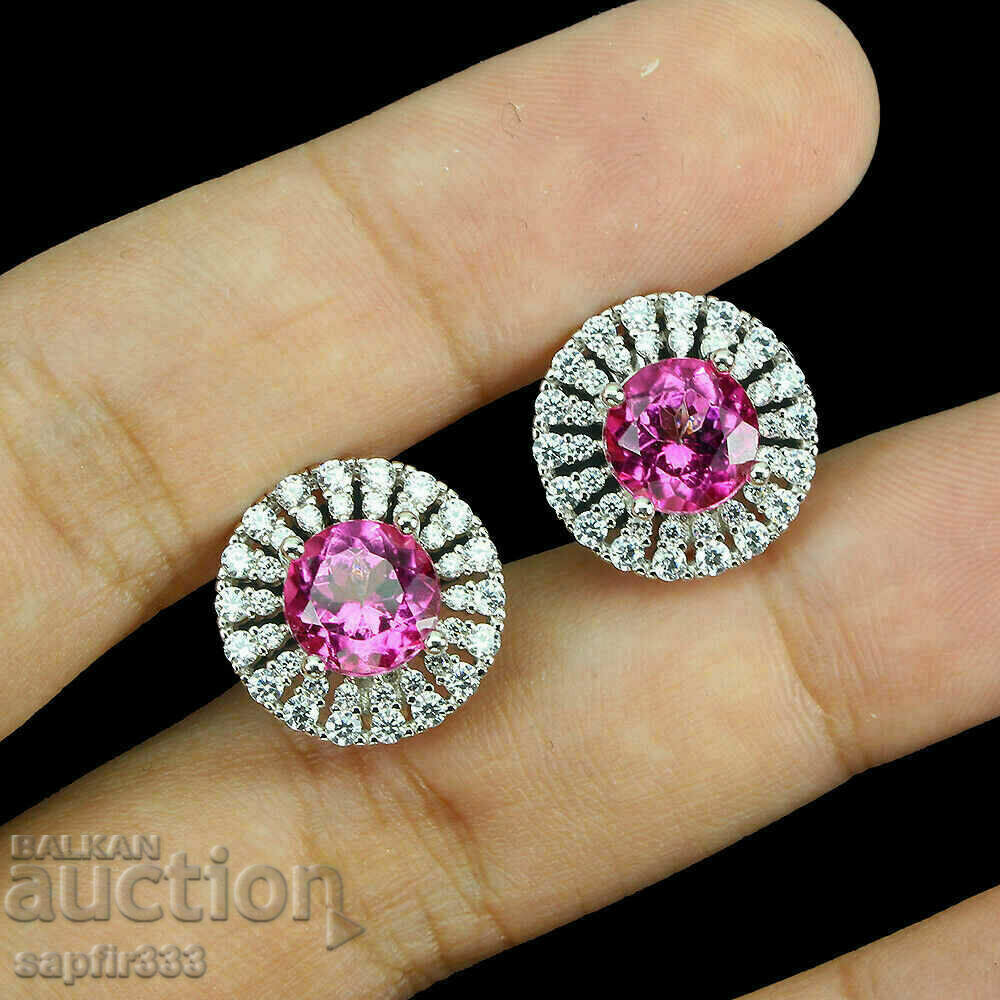 Auction PINK TOPAZS - STYLISH ELEGANT GLITTER EARRINGS Auction PINK TOPAZS - STYLISH ELEGANT GLITTER EARRINGS