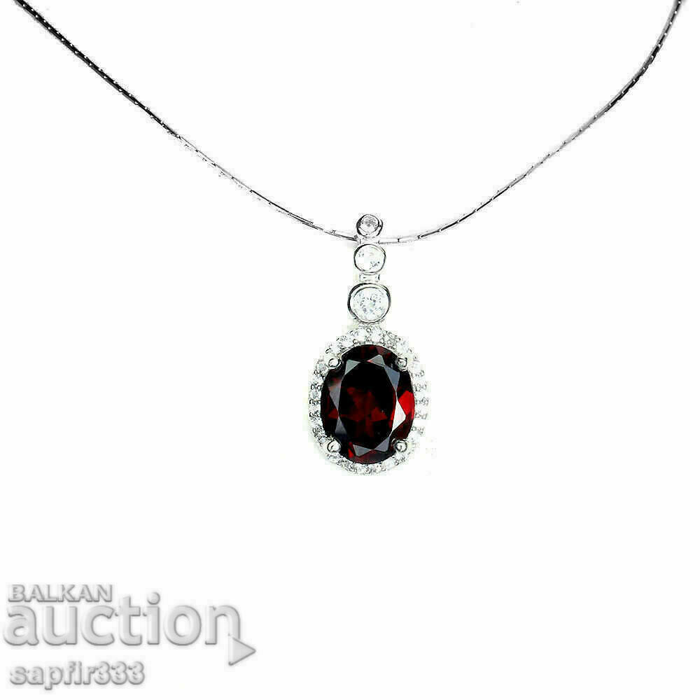 FINE SILVER MEDALLION WITH NATURAL GARNET AND TOPAZS with price 192.00 BGN | € 98.17 FINE SILVER MEDALLION WITH NATURAL GARNET AND TOPAZS with price 192.00 BGN | € 98.17
