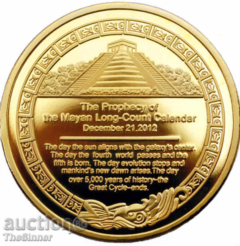 GOLD PLAQUE COIN PLAQUE The Mayan Prophecy