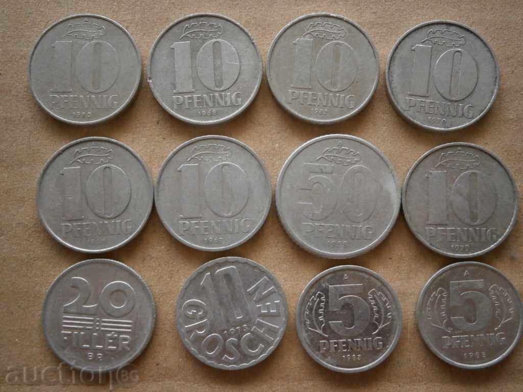 lot lots of aluminum coins GDR GDR with price 25.00 BGN | € 12.78
