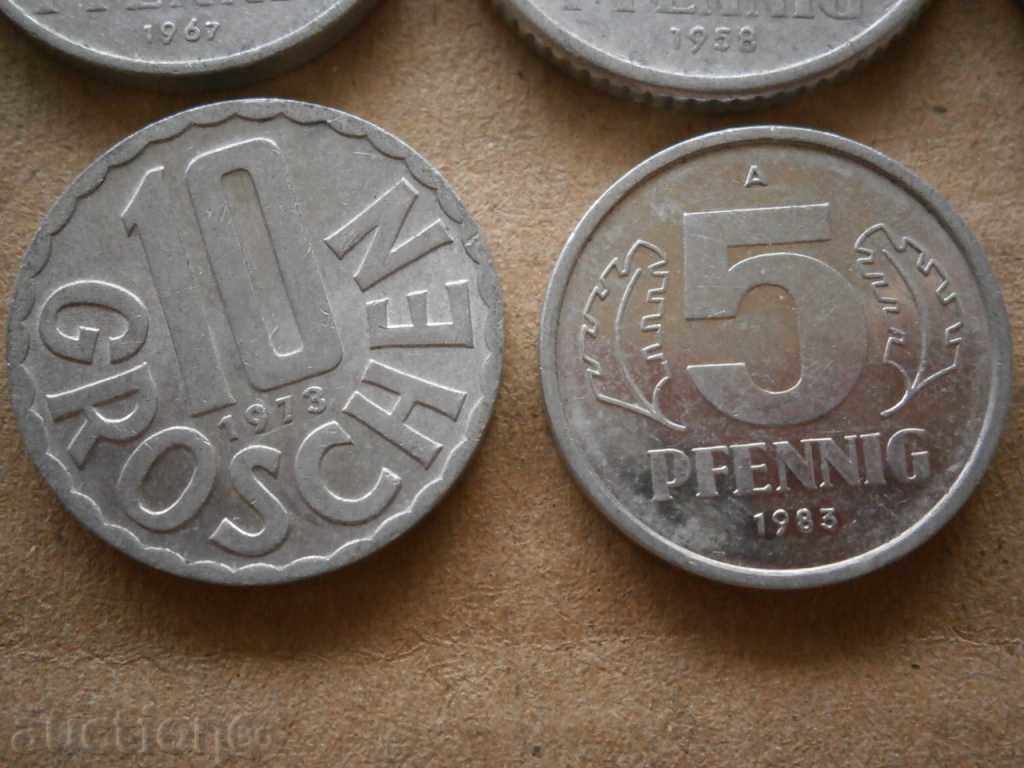 Auction  lot lots of aluminum coins GDR GDR