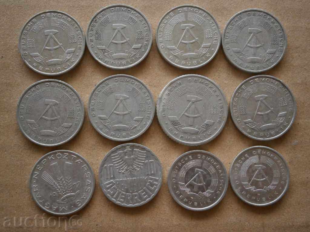 Delivery of lot lots of aluminum coins GDR GDR