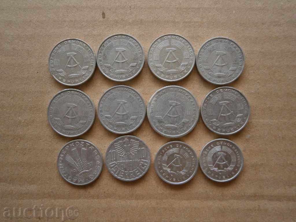 lot lots of aluminum coins GDR GDR - 6