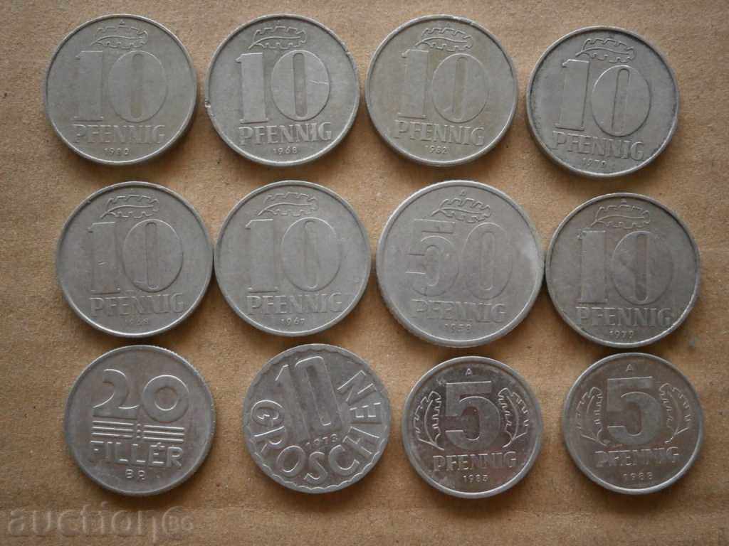 Lot lot de monede din aluminiu GDR GDR