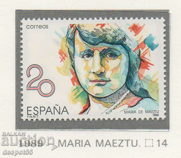 1989. Ισπανία. Γυναίκες - Maria da Maeztu, 1882-1948.