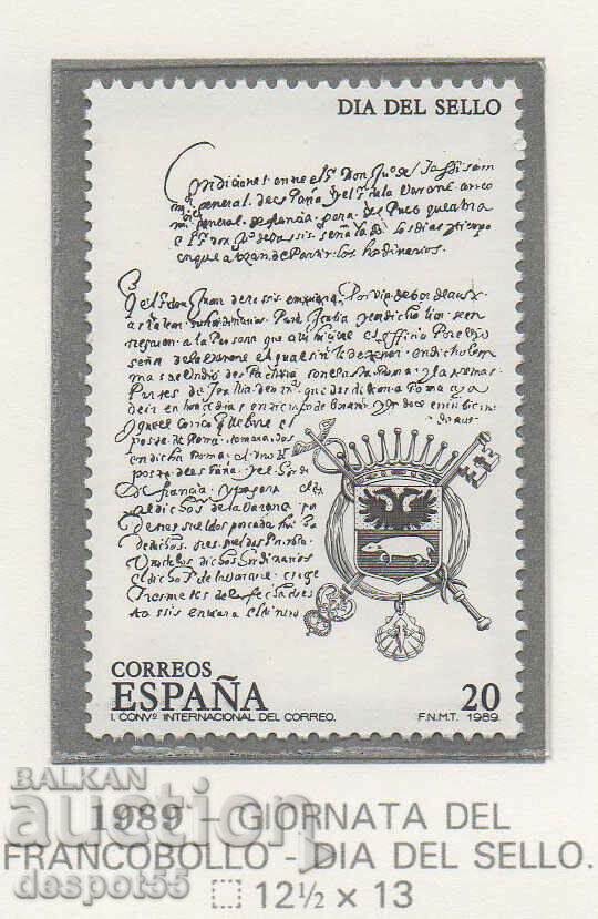 1989. Ισπανία. Ημέρα γραμματοσήμων.