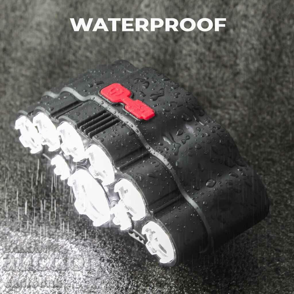 Headlamp with 9 CREE LEDs, 4 modes, USB charging with price 16.98 BGN | € 8.68