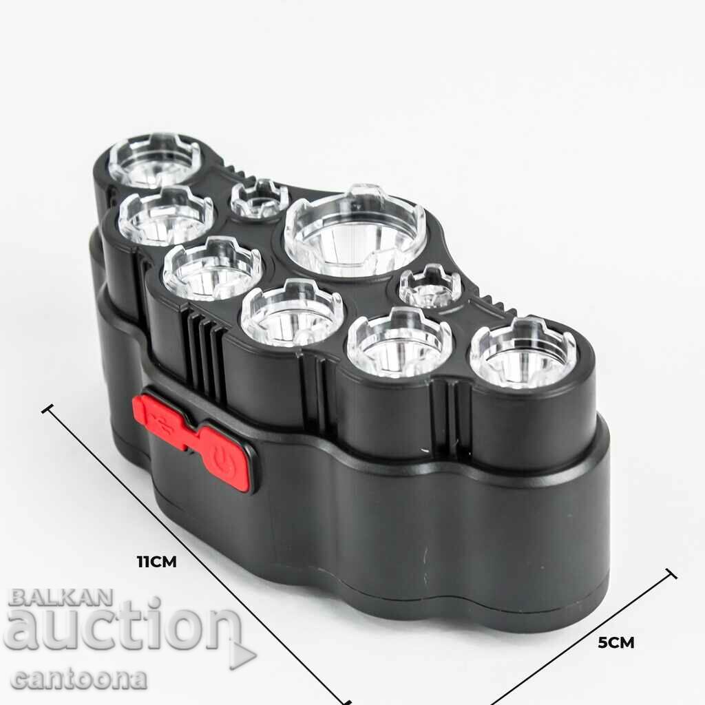 Delivery of Headlamp with 9 CREE LEDs, 4 modes, USB charging