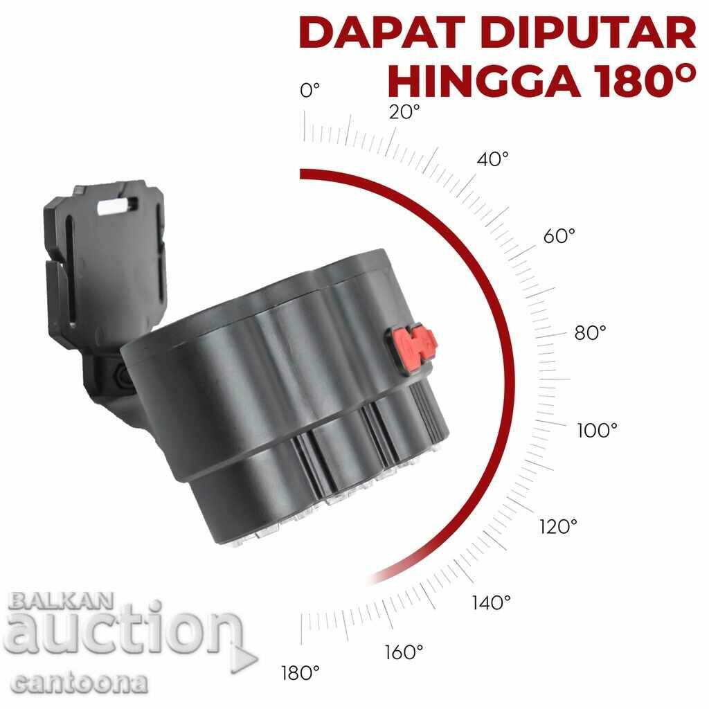 Headlamp with 9 CREE LEDs, 4 modes, USB charging - 5