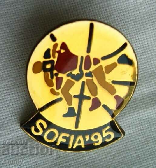Wrestling tournament badge - Sofia 1995 with price 4.00 BGN | € 2.05 Wrestling tournament badge - Sofia 1995 with price 4.00 BGN | € 2.05