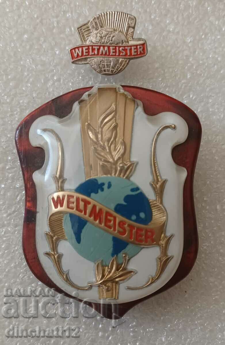 Old Weltmeister accordion emblem and badge