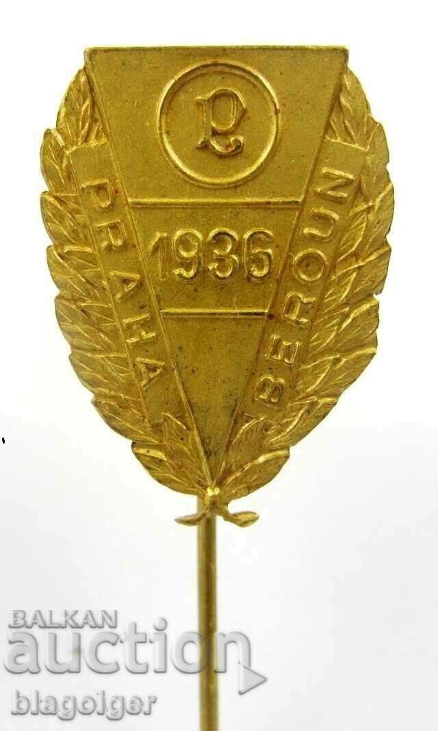 OLD CZECH BADGES-1936 and 1937-ORIGINAL - 5 OLD CZECH BADGES-1936 and 1937-ORIGINAL - 5