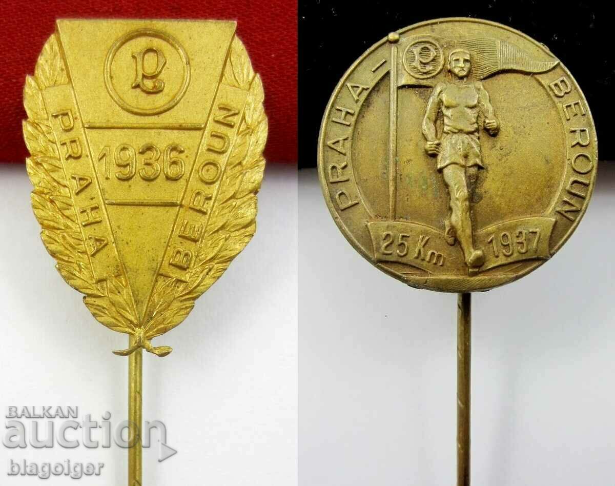 OLD CZECH BADGES-1936 and 1937-ORIGINAL