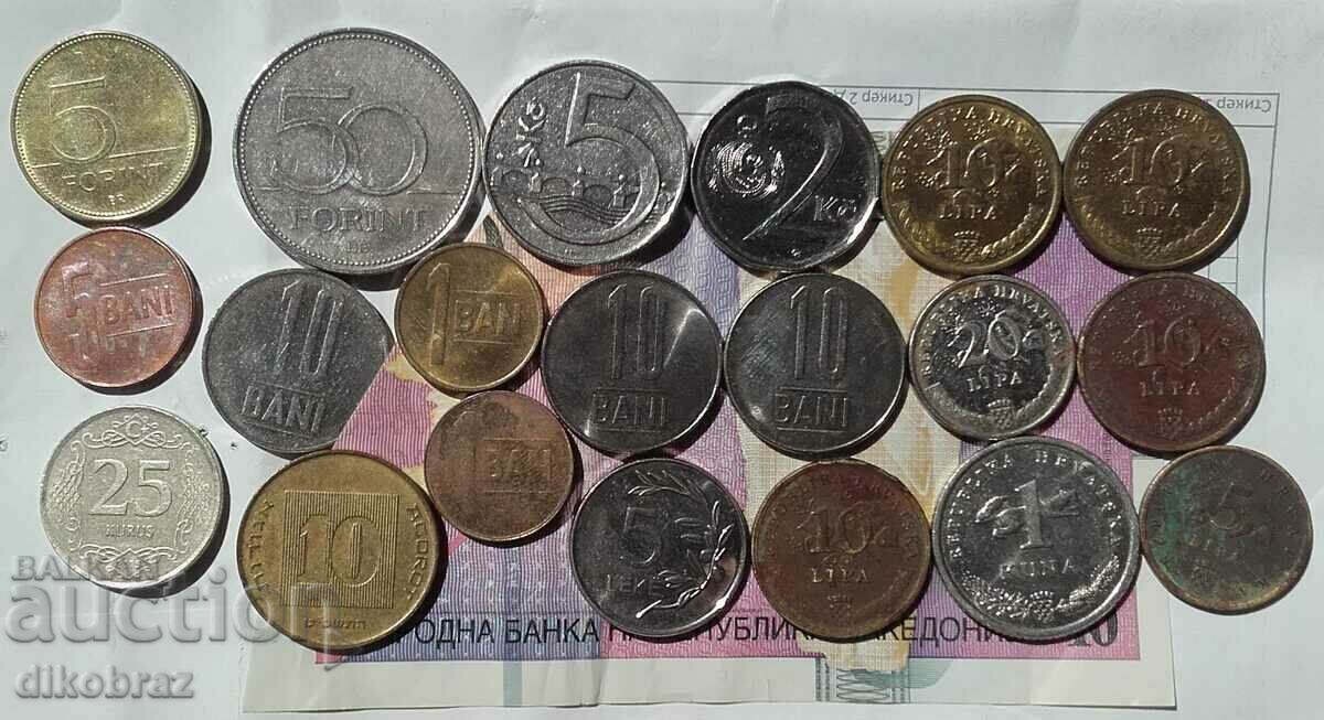 Mix de 20 de monede Israel Republica Cehă Turcia România Croația Ungaria