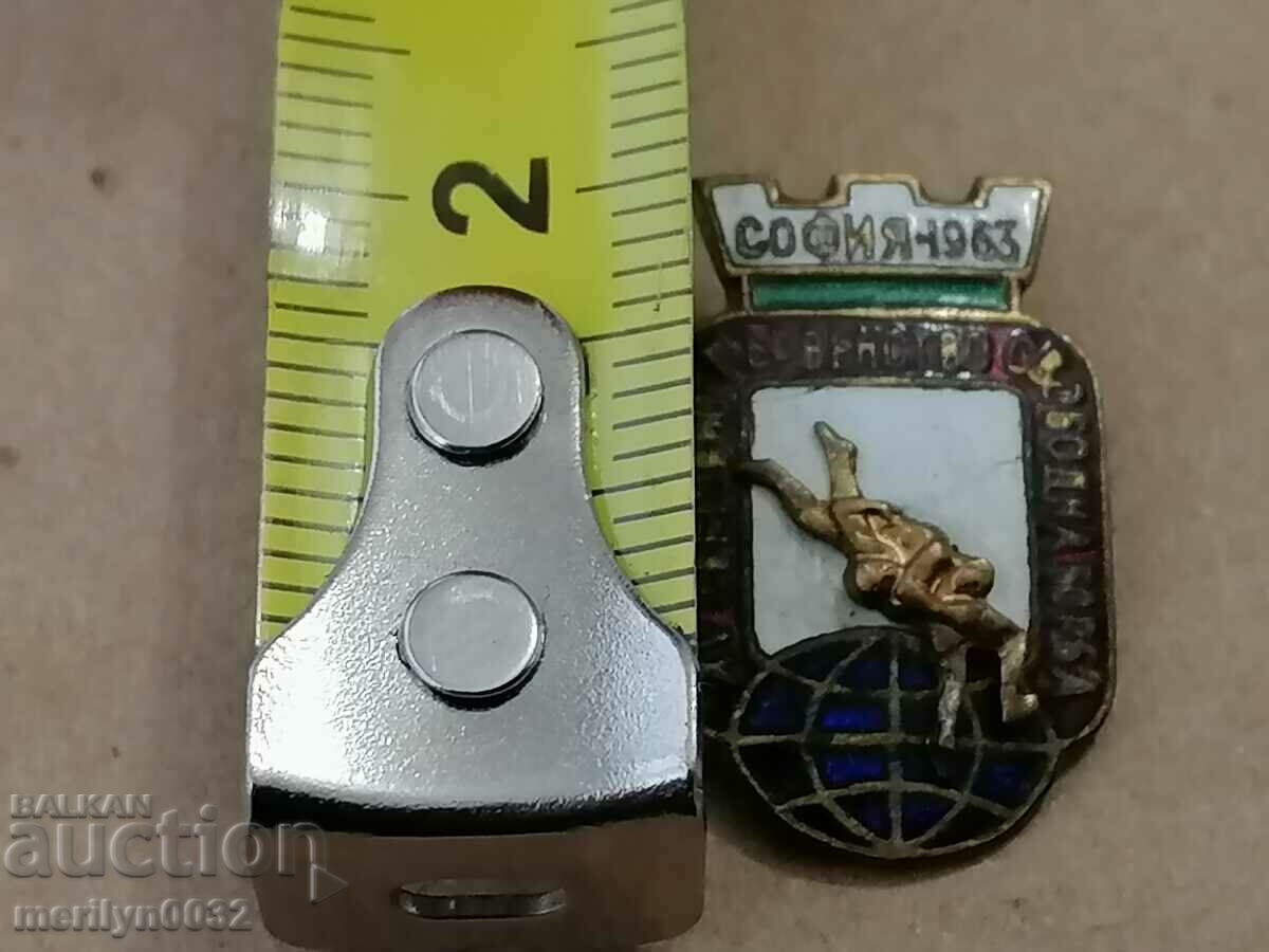 Σήμα Πρωταθλήματος Ελεύθερης Πάλης Σόφια 1963 με τιμή 49.00 BGN | € 25.05 Σήμα Πρωταθλήματος Ελεύθερης Πάλης Σόφια 1963 με τιμή 49.00 BGN | € 25.05