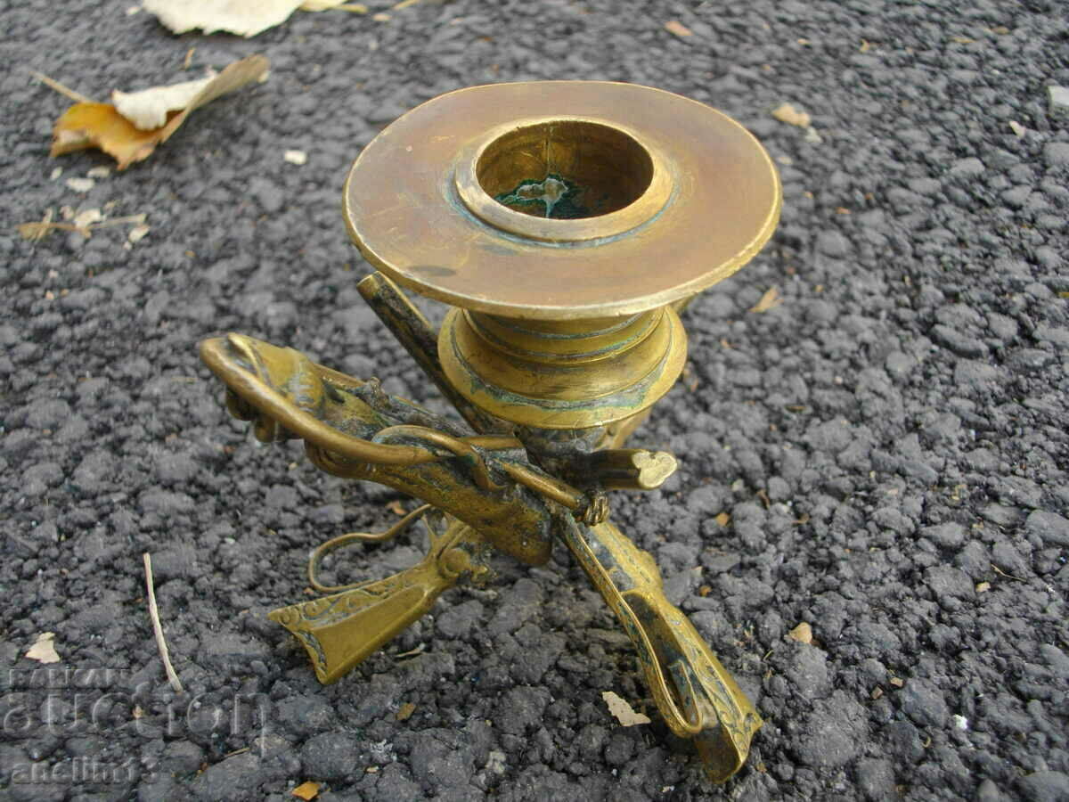 OLD BRONZE CANDLESTICK LAVA MOTIFS with price 75.00 BGN | € 38.35