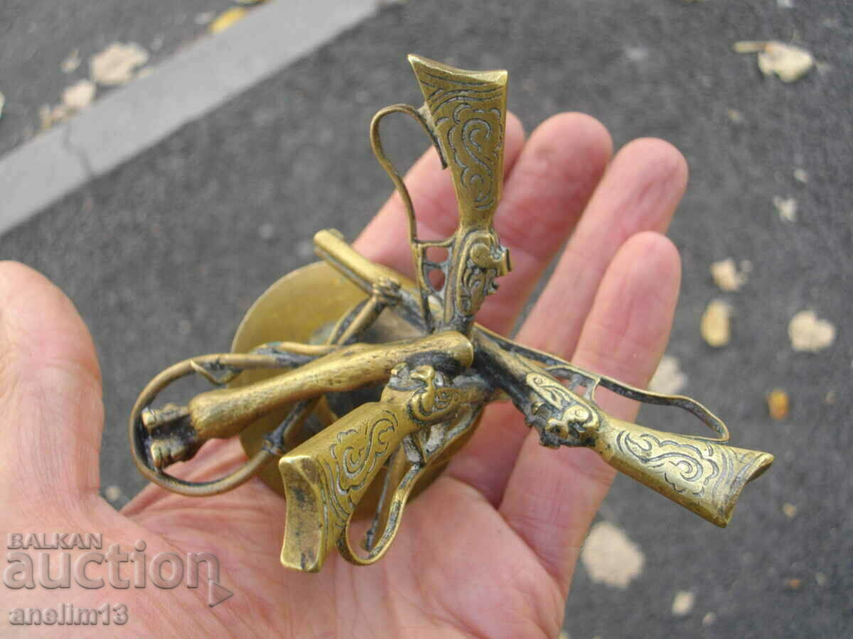 OLD BRONZE CANDLESTICK LAVA MOTIFS - 6