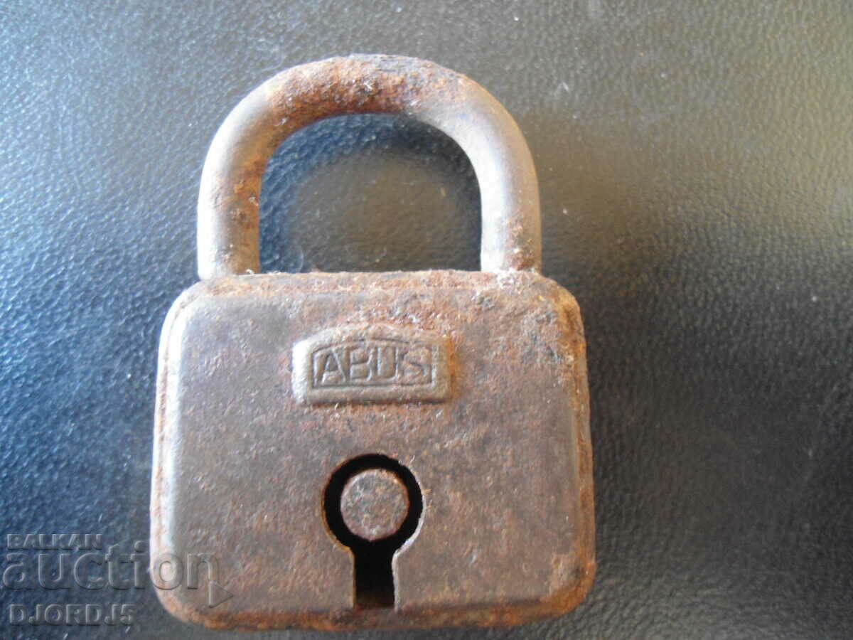 Old padlock, markings, ABUS