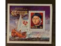 Nevis 1986 Personalities/Columbus/Ships Block 10€ MNH