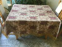 FRINGED JACQUARD TABLE COVER 150 X 150 CM
