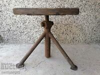Παλιό βιομηχανικό σκαμπό καρέκλας, ξύλινο 30s