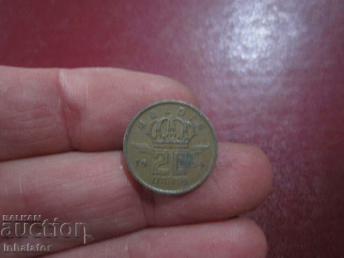1954 20 de centi Belgia -