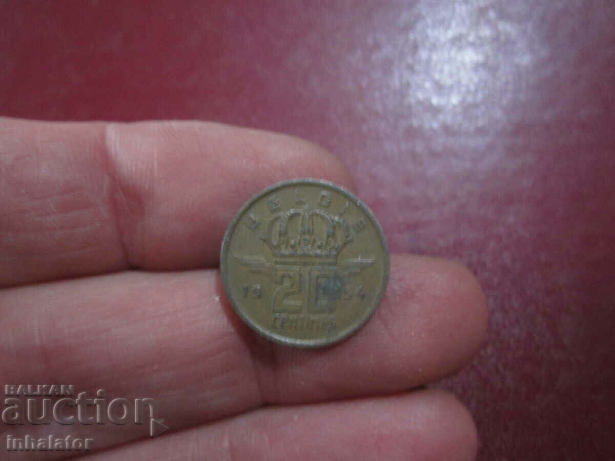 1954 20 centimes Belgium -