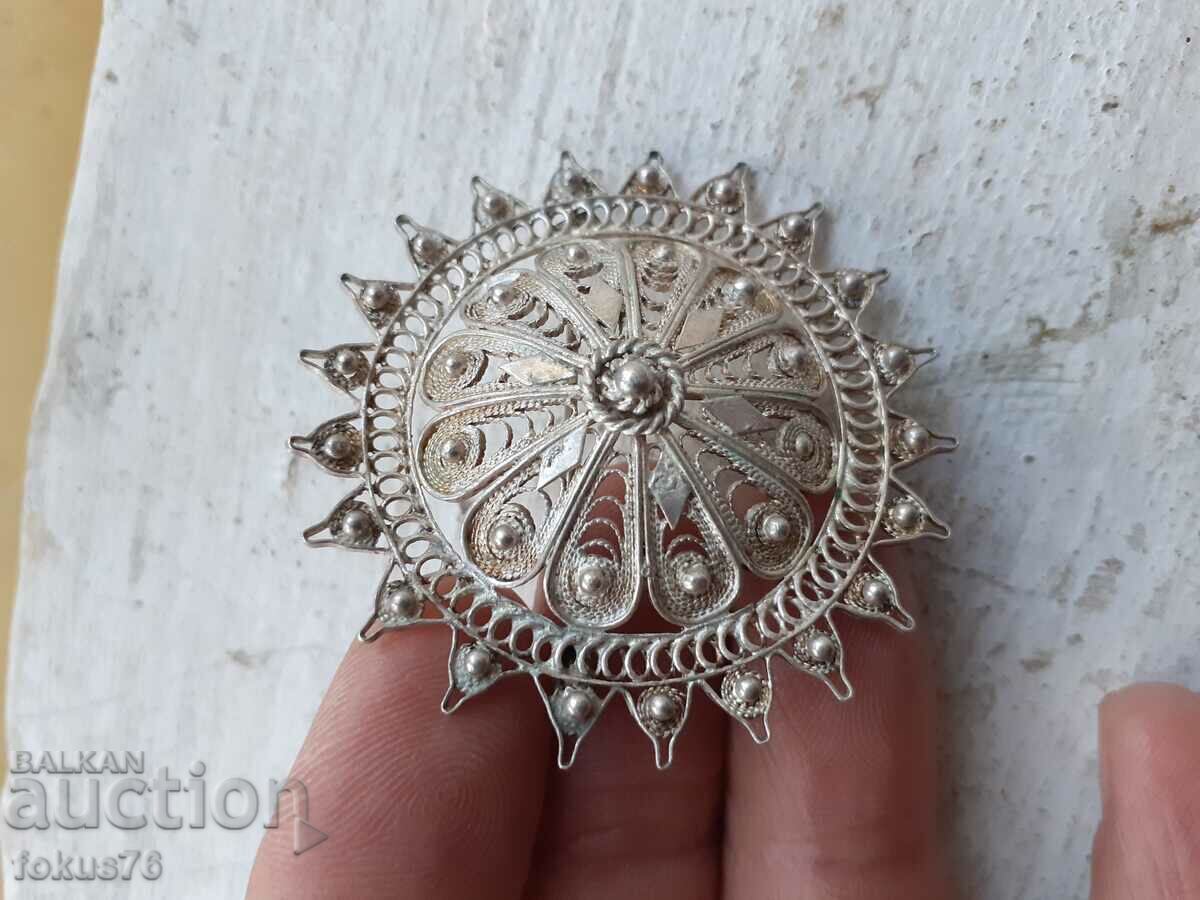 Renaissance jewelry silver brooch filigree granulation with price 100.00 BGN | € 51.13