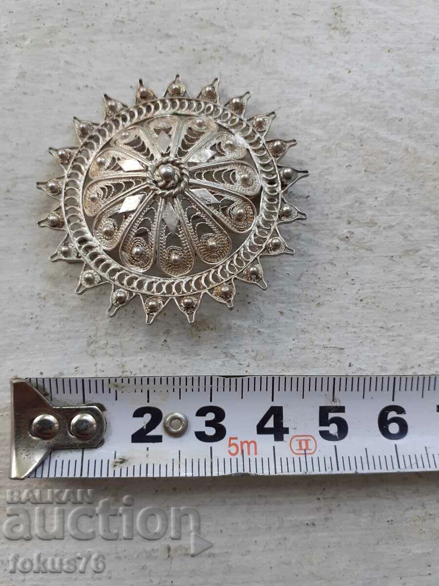 Renaissance jewelry silver brooch filigree granulation - 6