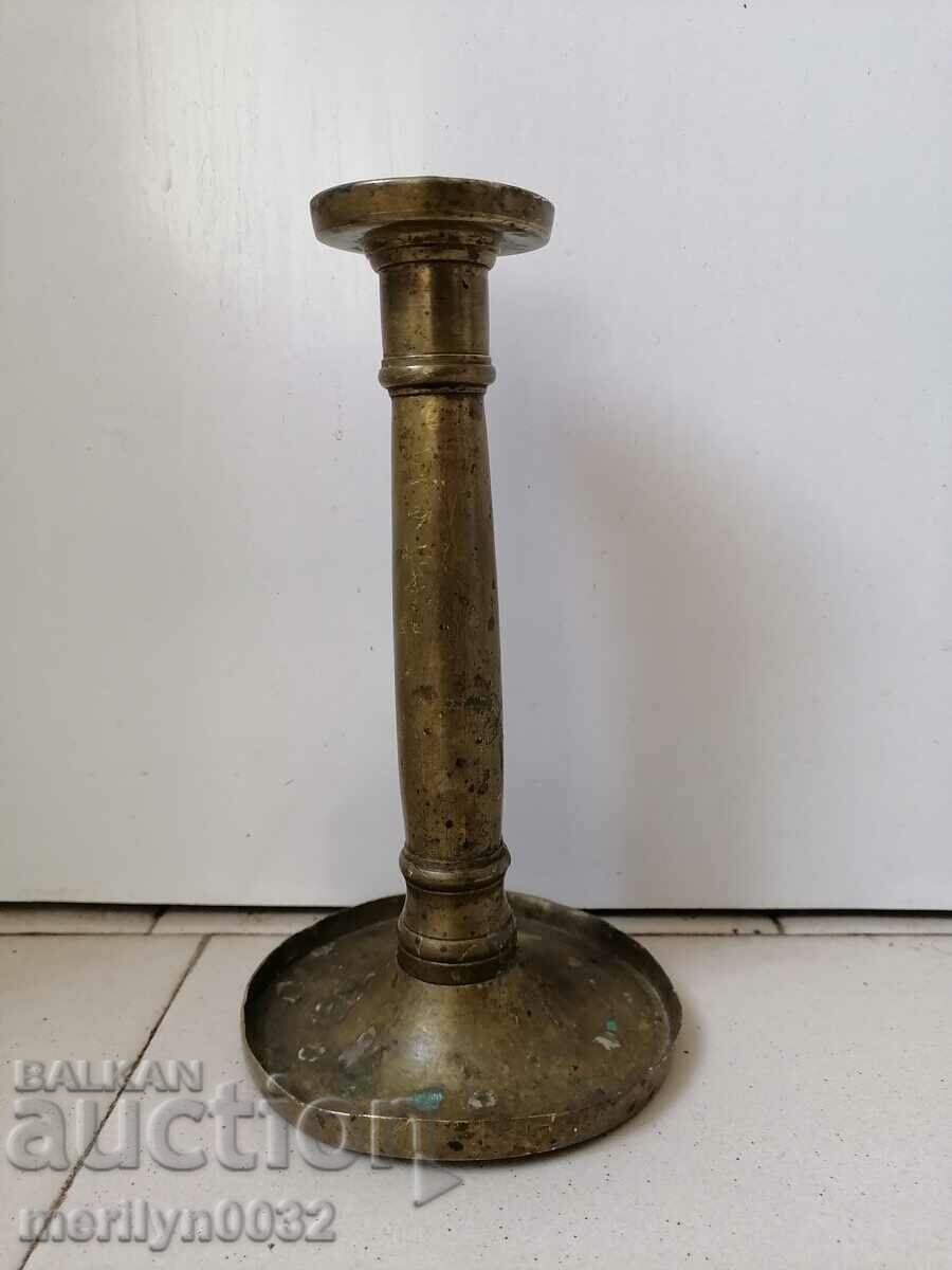An old brass candlestick