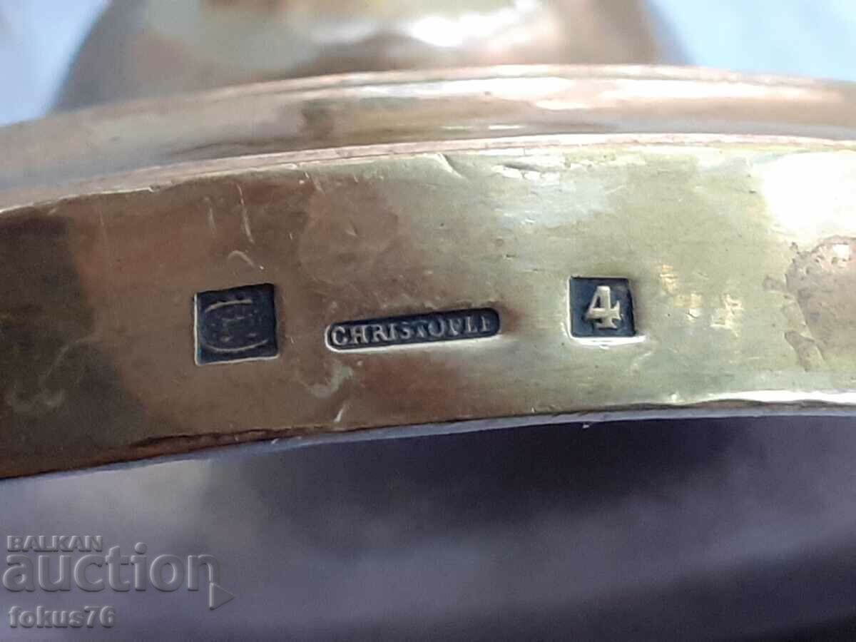 Old Cristofle gilt candle holder with price 350.00 BGN | € 178.95