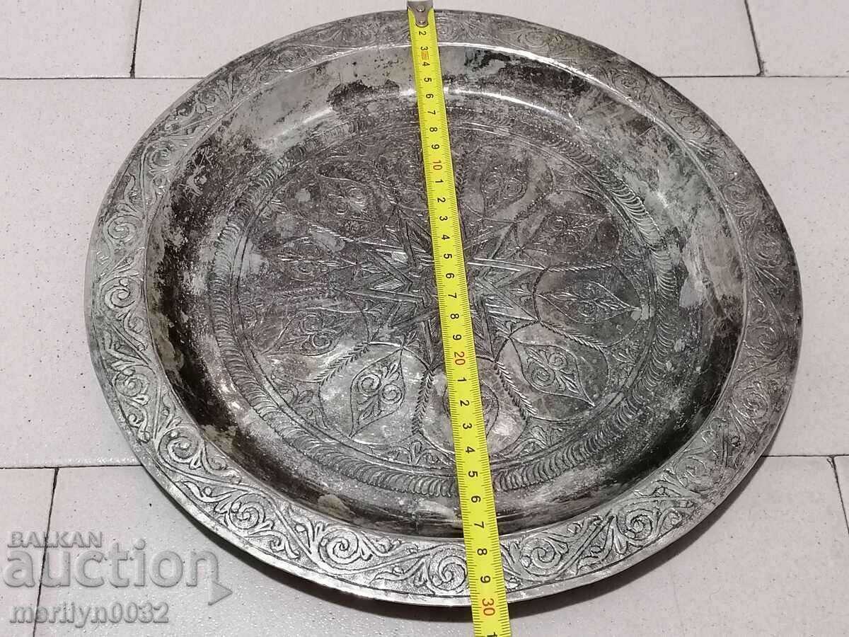 Delivery of Silver-plated copper tray with engravings tray casserole copper Delivery of Silver-plated copper tray with engravings tray casserole copper