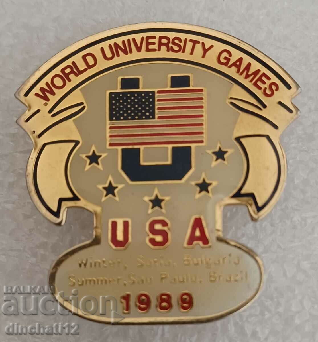 WORLD UNIVERSITY GAMES 1989. USA. Sofia Sao Paulo