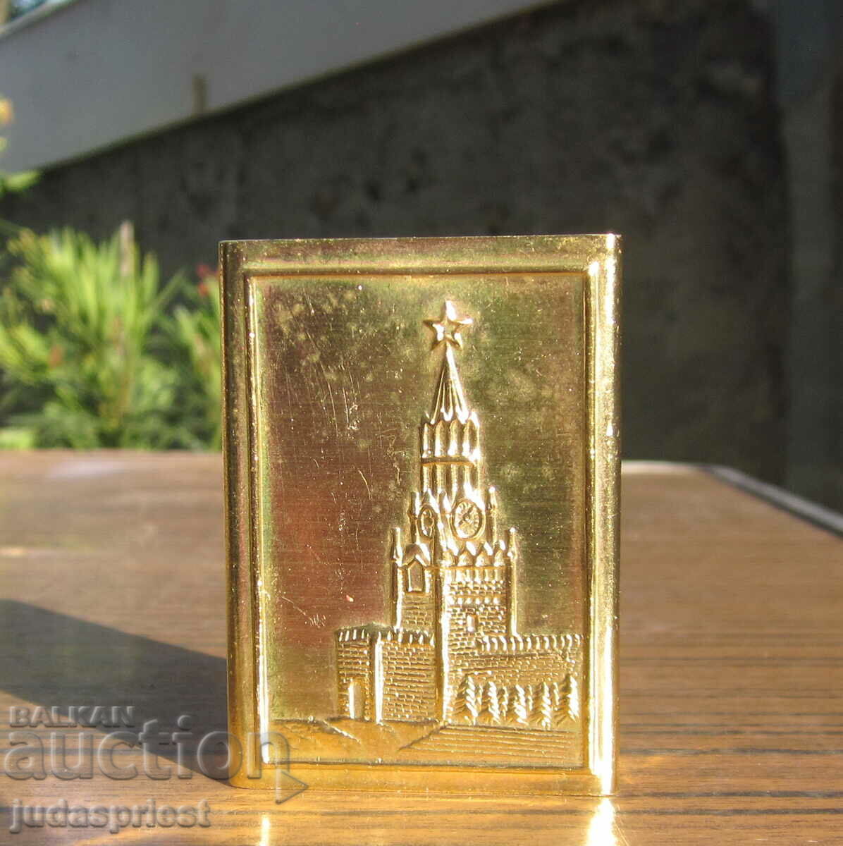 old Russian Soviet metal matchbox Moscow Kremlin