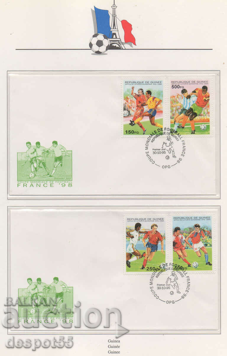 1995. Guinea. World Cup in football - France '98. 2 Envelope