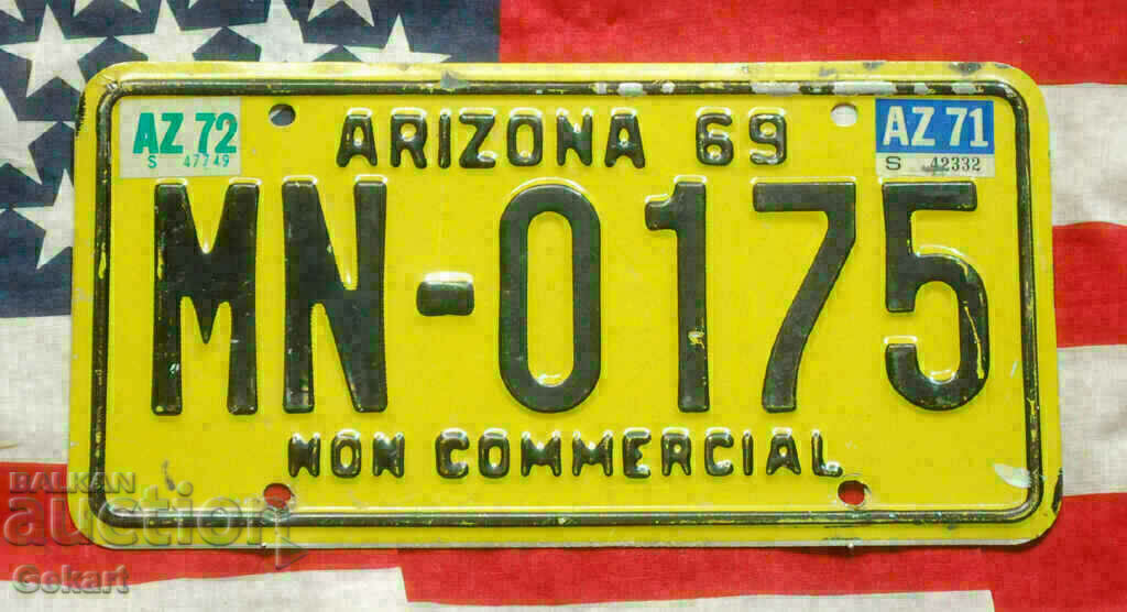 Американски регистрационен номер Табела ARIZONA 1969