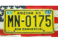 US License Plate ARIZONA 1969