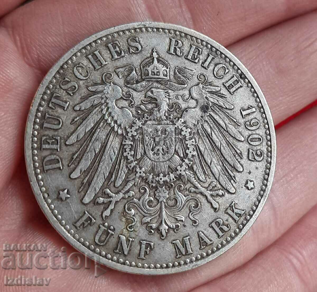 5 марки от 1902 г,Отто,Бавария рядка с цена € 130.00 | 254.26 лв. 5 марки от 1902 г,Отто,Бавария рядка с цена € 130.00 | 254.26 лв.