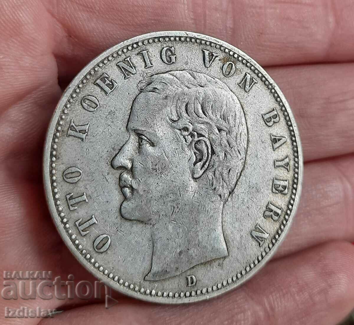 5 марки от 1902 г,Отто,Бавария рядка