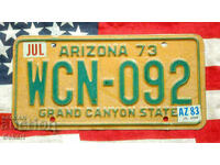 US License Plate ARIZONA 1973