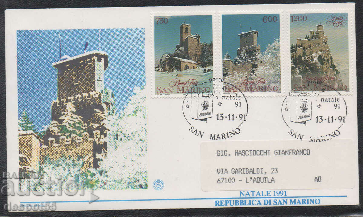 1991. San Marino. Christmas. An envelope.