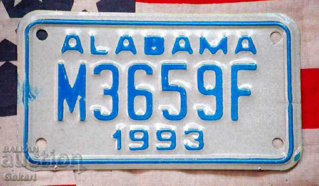 Американски мотоциклетен регистрационен номер Табела ALABAMA