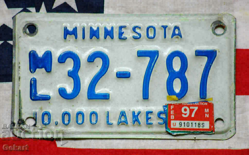Американски мотоциклетен регистрационен номер Табела MINNESO