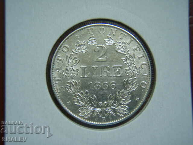 2 Lire 1866 Vaticana - AU/Unc with price 149.89 BGN | € 76.64 2 Lire 1866 Vaticana - AU/Unc with price 149.89 BGN | € 76.64