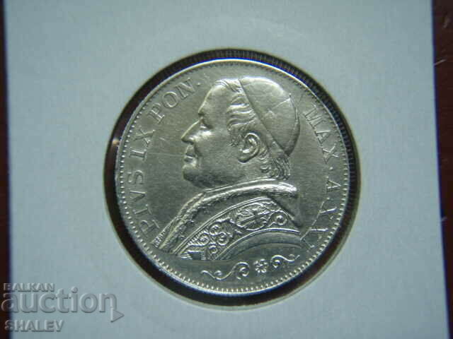 2 Lire 1866 Vaticana - AU/Unc - 6 2 Lire 1866 Vaticana - AU/Unc - 6