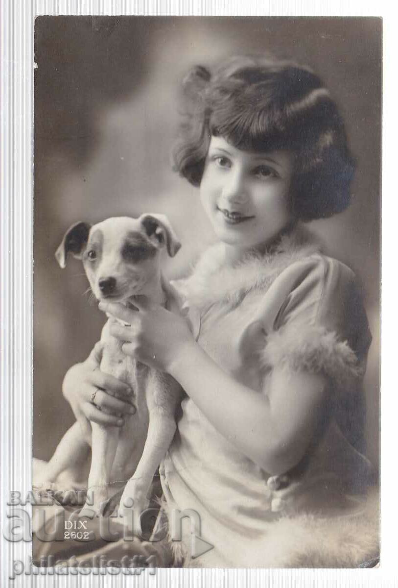 CHILD WITH DOG photo FROM 1929.