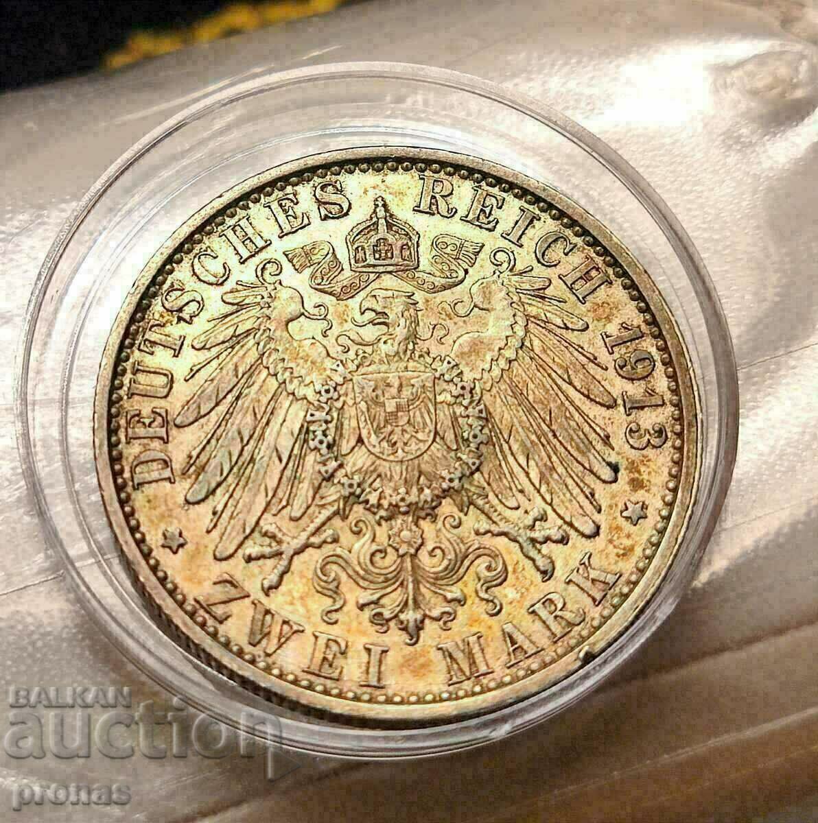 Germany, Prussia, 2 stamps 1913. Silver with price 145.00 BGN | € 74.14 Germany, Prussia, 2 stamps 1913. Silver with price 145.00 BGN | € 74.14