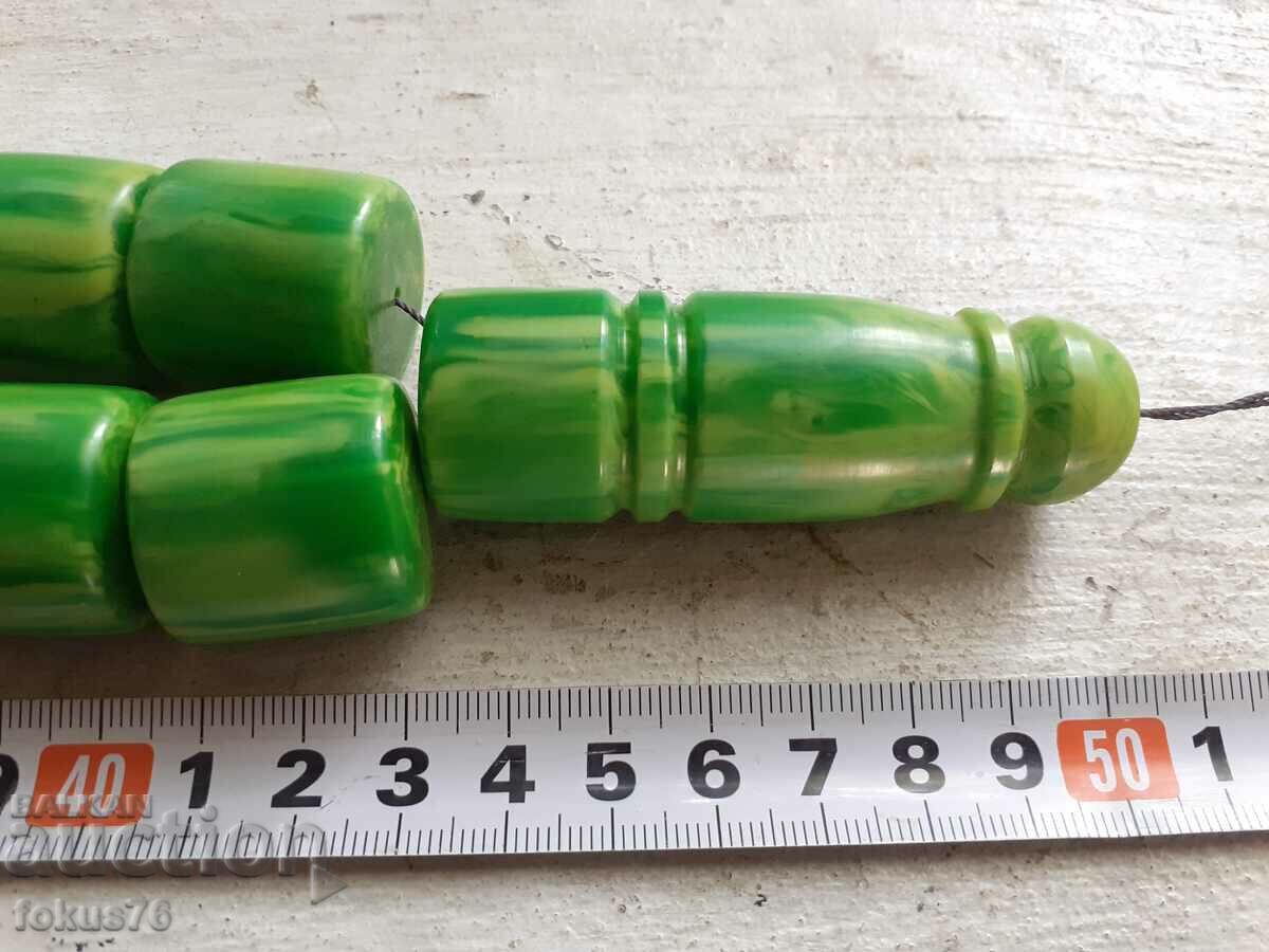 Τεράστιο κομπολόι από καταλίνη 33 χάντρες + ποπ πράσινο με νταμάρια - 6 Τεράστιο κομπολόι από καταλίνη 33 χάντρες + ποπ πράσινο με νταμάρια - 6